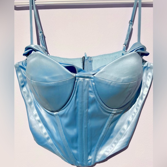 NWT draped bustier top (light blue) - Picture 3 of 5